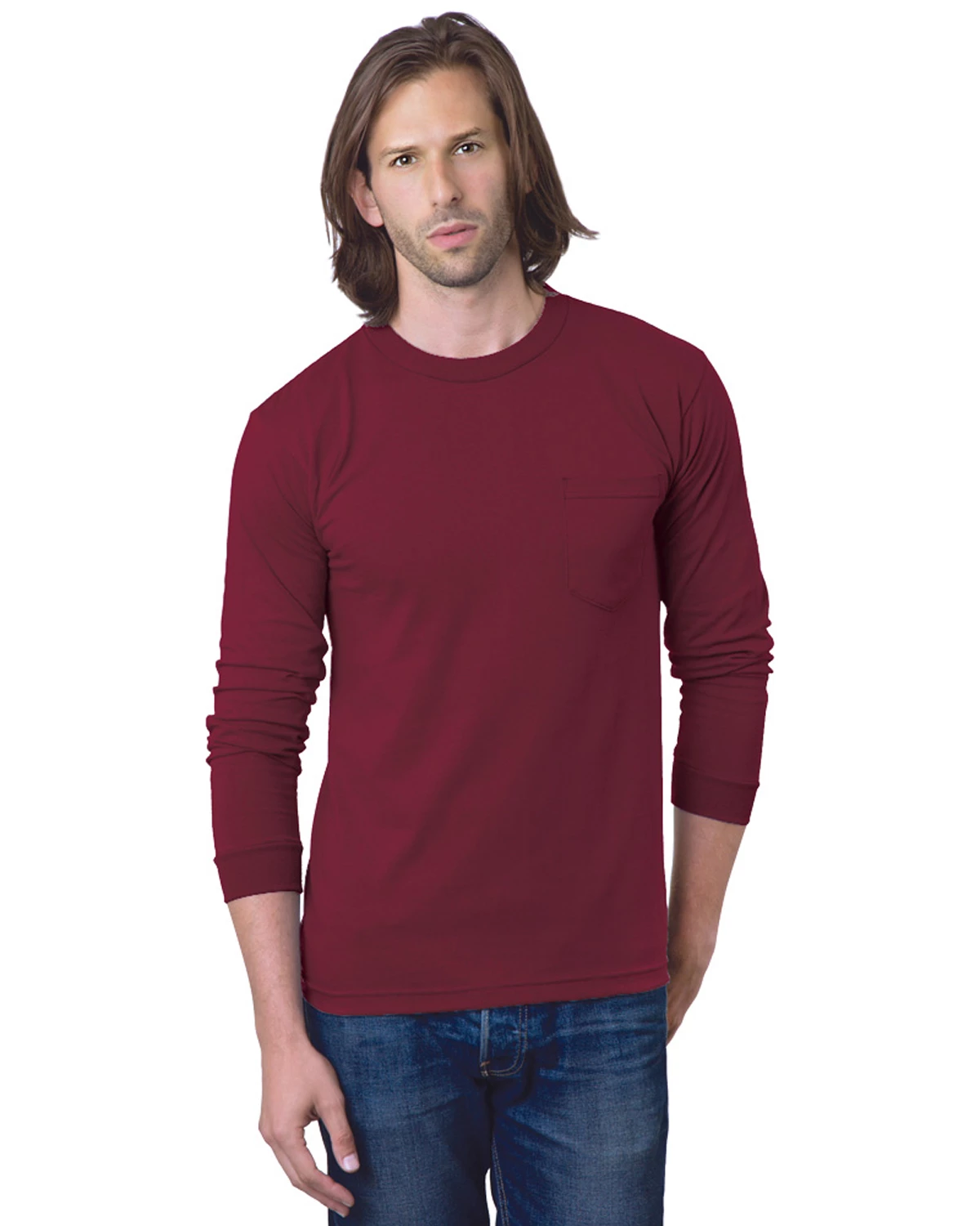 Adult Unisex 6.1 Oz., 100% Cotton Long Sleeve Pocket T-Shirt 19 Adult Unisex 6.1 Oz., 100% Cotton Long Sleeve Pocket T-Shirt - Image 17