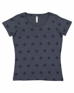 Women's Star Print Scoop Neck T-Shirt -Jiffyshirts Store d2c70e40a51886