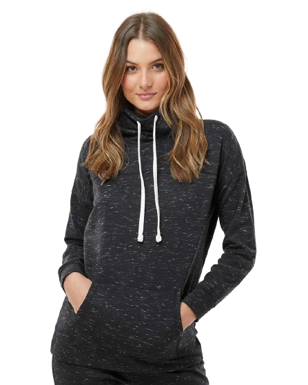 Ladies' Melange Fleece Cowl Neck Sweatshirt 6 Ladies' Melange Fleece Cowl Neck Sweatshirt - Image 4