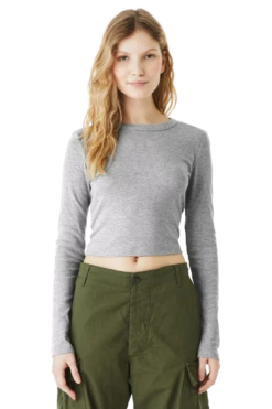 Ladies' Micro Ribbed Long Sleeve Baby Tee -Jiffyshirts Store dcd467fb4d70a3