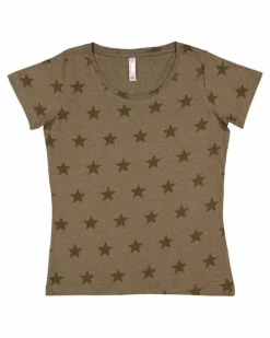 Women's Star Print Scoop Neck T-Shirt -Jiffyshirts Store dd87c0c8ce4579