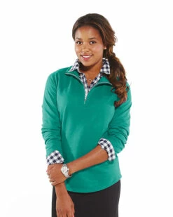 Ladies' French Terry 1/4-Zip Pullover -Jiffyshirts Store de300b55a4b40a