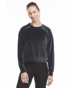 Ladies' Velour Long Sleeve Crop T-Shirt -Jiffyshirts Store ded4d720478d90