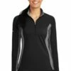 Ladies Sport-Wick Stretch Contrast 1/2-Zip Pullover