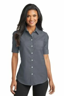 Ladies Short Sleeve SuperPro Oxford Shirt 12 Ladies Short Sleeve SuperPro Oxford Shirt -Jiffyshirts Store e009f8b0022059