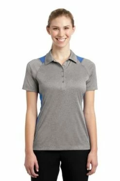 Ladies Heather Colorblock Contender Polo -Jiffyshirts Store e1812c0be80877