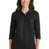 Ladies Silk Touch 3/4-Sleeve Polo -Jiffyshirts Store e27653c1d1d0e1