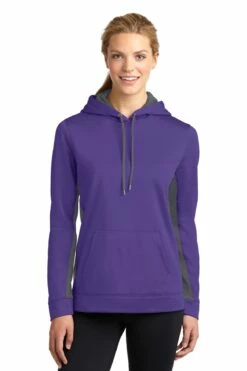 Ladies Sport-Wick Fleece Colorblock Hooded Pullover -Jiffyshirts Store e3983f893aa95a
