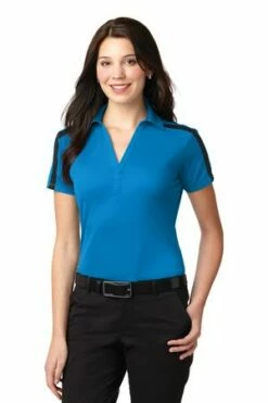 Ladies Silk Touch Performance Colorblock Stripe Polo -Jiffyshirts Store e4b5c7a89c4501