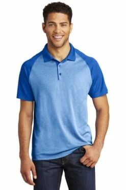 Men's PosiCharge RacerMesh Raglan Heather Block Polo