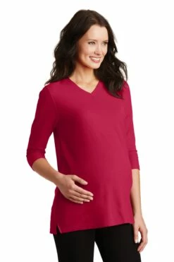 Port Authority Ladies Silk Touch Maternity 3/4-Sleeve V-Neck Shirt -Jiffyshirts Store eac5b524711dc4
