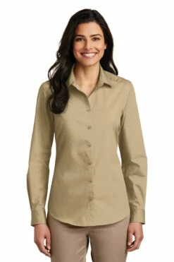 Ladies Long Sleeve Carefree Poplin Shirt -Jiffyshirts Store ed1c125d1fdbfa