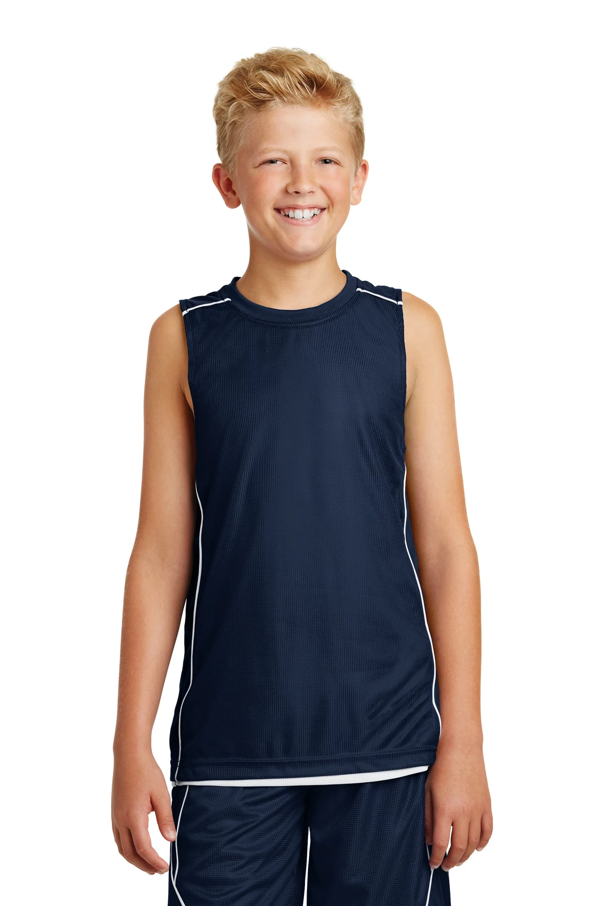 Youth Unisex PosiCharge Mesh Reversible Sleeveless Tee 10 Youth Unisex PosiCharge Mesh Reversible Sleeveless Tee - Image 8