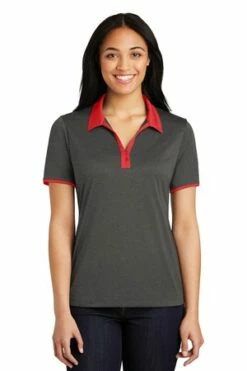 Ladies Heather Contender Contrast Polo -Jiffyshirts Store ee426708730468