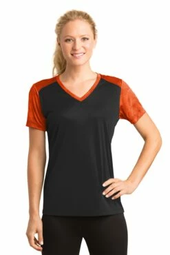 Ladies CamoHex Colorblock V-Neck Tee 19 Ladies CamoHex Colorblock V-Neck Tee -Jiffyshirts Store ee754c538eb978