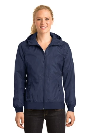 Ladies Embossed Hooded Wind Jacket 11 Ladies Embossed Hooded Wind Jacket - Image 9