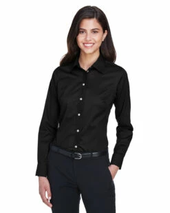Ladies' Crown Woven Collection™ Solid Stretch Twill -Jiffyshirts Store f035986212fac1
