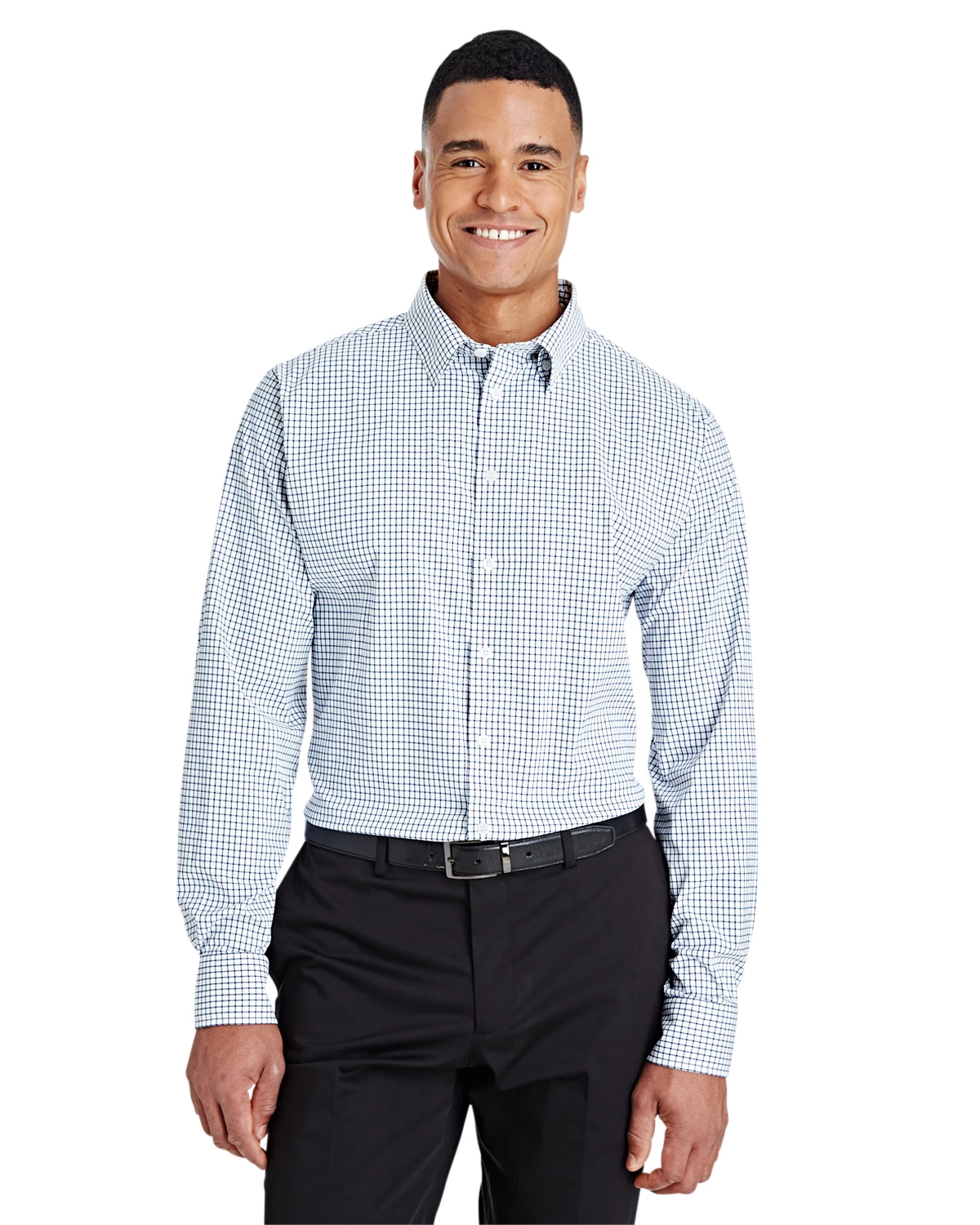 CrownLux Performance™ Men's Micro Windowpane Shirt 7 CrownLux Performance™ Men's Micro Windowpane Shirt - Image 5