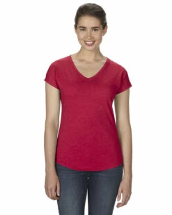 Anvil Ladies' Triblend V-Neck T-Shirt -Jiffyshirts Store f263ec5a7436fa