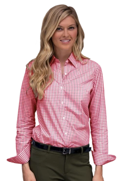 Women’s Easy-Care Gingham Check Shirt -Jiffyshirts Store f4aedddfedc119