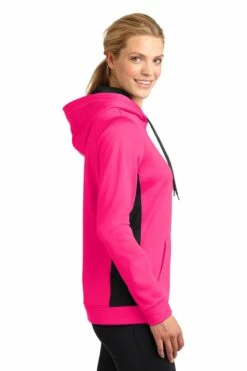 Ladies Sport-Wick Fleece Colorblock Hooded Pullover -Jiffyshirts Store f6de5bd446b004