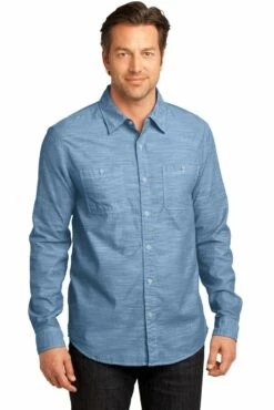 District Men's Long Sleeve Washed Woven Shirt -Jiffyshirts Store f6ef621e7fd4e2