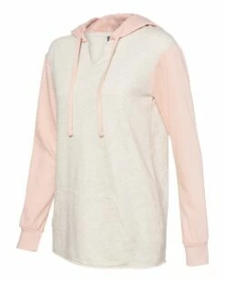 Women’s French Terry Hooded Pullover With Colorblocked Sleeves -Jiffyshirts Store f83d9785e14f69