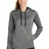 Ladies PosiCharge Sport-Wick Heather Fleece Hooded Pullover