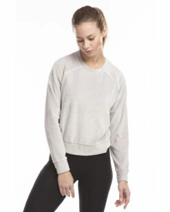 Ladies' Velour Long Sleeve Crop T-Shirt -Jiffyshirts Store fcf7515c01eeb8