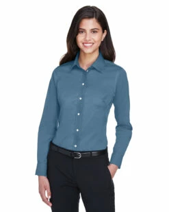 Ladies' Crown Woven Collection™ Solid Stretch Twill -Jiffyshirts Store feb58a79282087